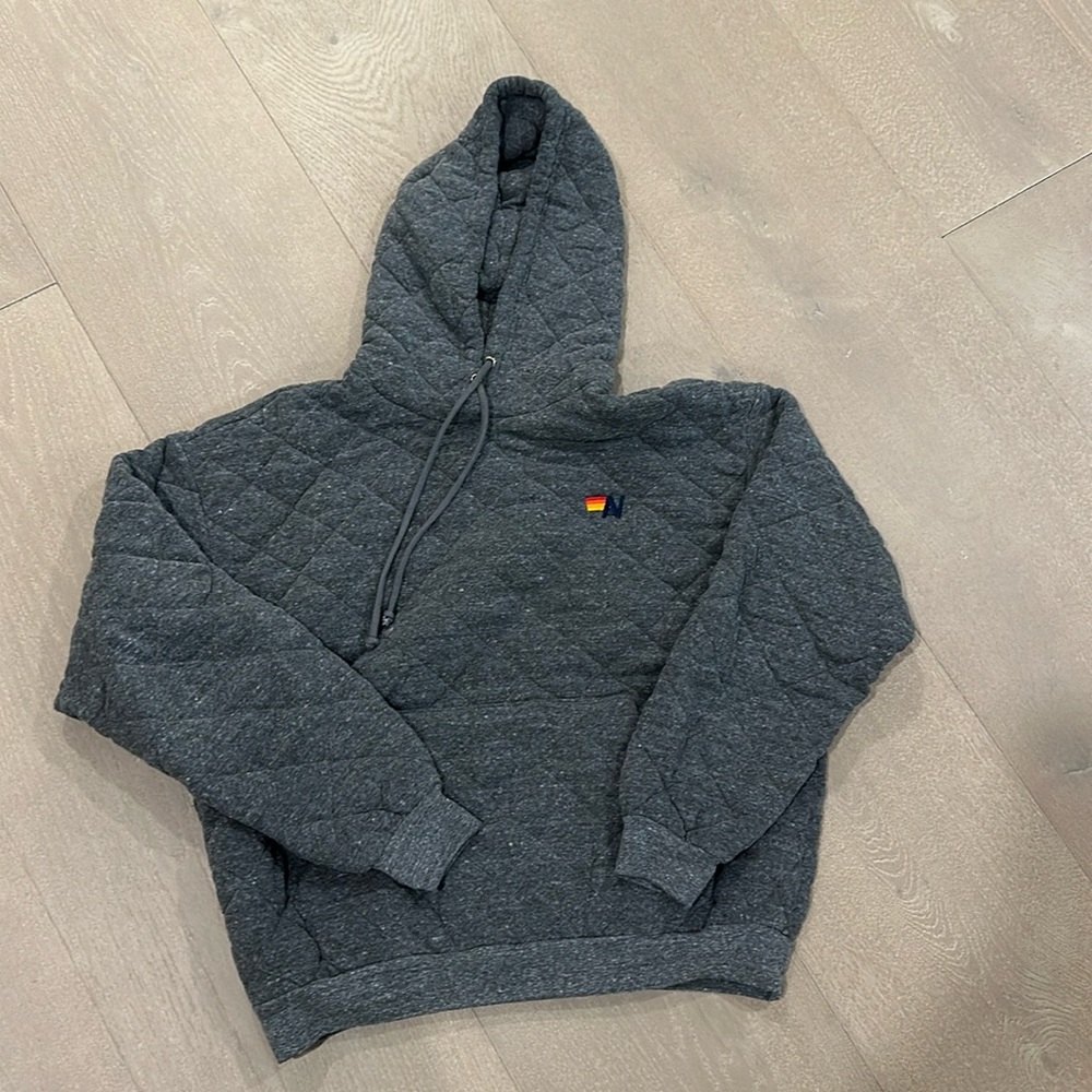 Aviator Nation Quilted Hooded Sweatshirt